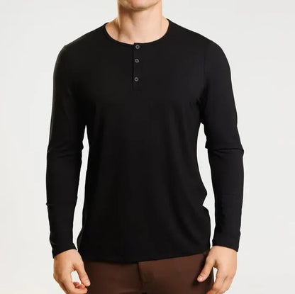 Essential Henry Neck Long Sleeve Shirt