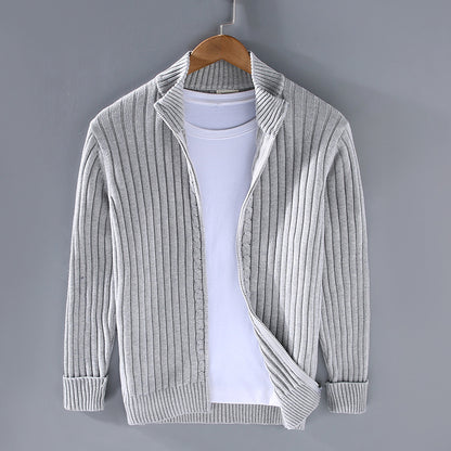 Classic Knit Zipper Cardigan