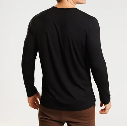 Essential Henry Neck Long Sleeve Shirt