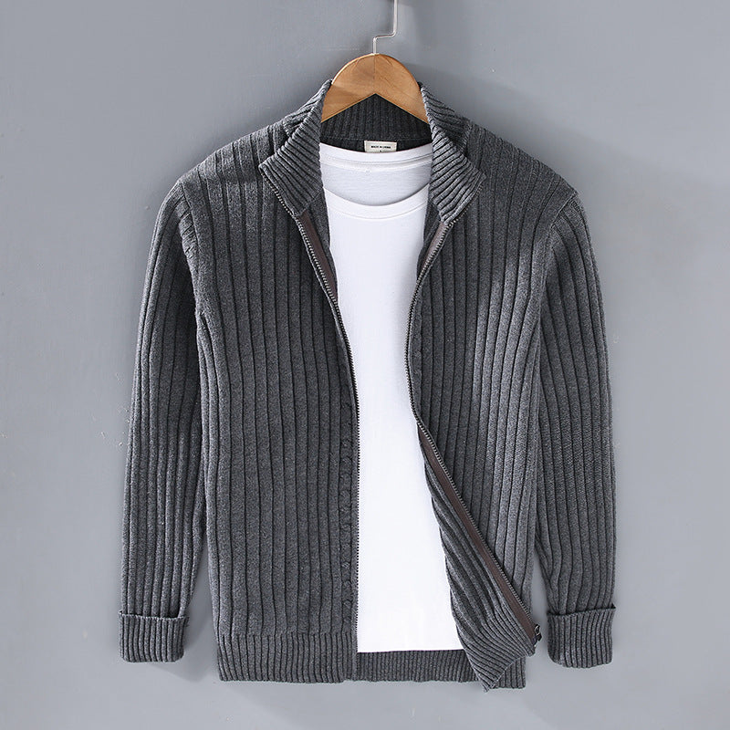 Classic Knit Zipper Cardigan