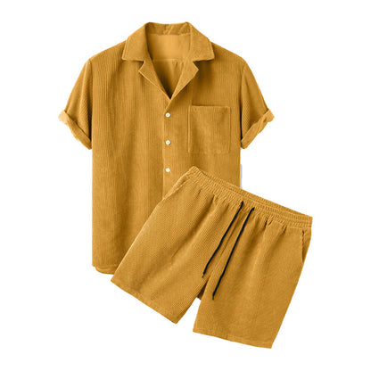 Corduroy Shorts and Shirt Set