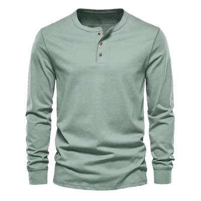 Essential Henry Neck Long Sleeve Shirt