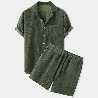 Corduroy Shorts and Shirt Set