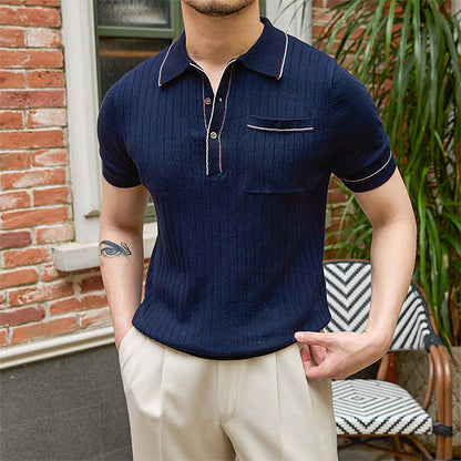 Half Sleeve Knit Polo Shirt