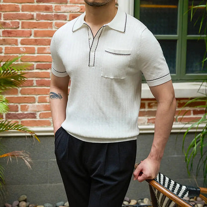 Half Sleeve Knit Polo Shirt