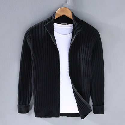 Classic Knit Zipper Cardigan