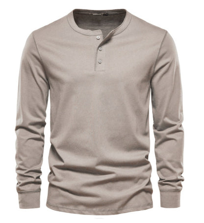 Essential Henry Neck Long Sleeve Shirt