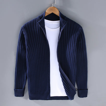 Classic Knit Zipper Cardigan